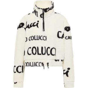 Carlo Colucci, Jassen, Dames, Beige, XL, Fluffy Cropped Teddy Sweater