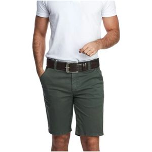 Hansen & Jacob, Korte broeken, Heren, Groen, 2Xl, Katoen, Klassieke Chino Shorts - Groen