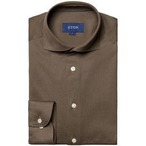 Eton, Casual Overhemd voor de Moderne Man Bruin, Heren, Maat:M