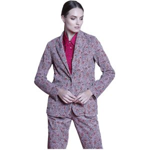 Mason's, Jassen, Dames, Veelkleurig, M, Katoen, Velvet Blazer met Bloemenpatroon