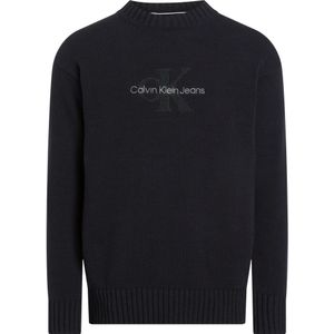 Calvin Klein, Truien, Heren, Zwart, XS, Zwarte Crewneck Sweater CK Black BEH