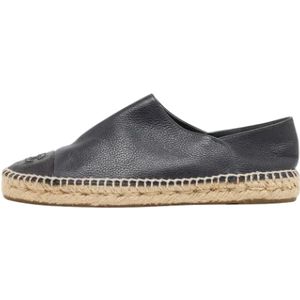 Chanel Vintage, Pre-owned Leather espadrilles Zwart, Dames, Maat:40 EU