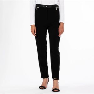 Patrizia Pepe, Broeken, Dames, Zwart, M, Hoge taille skinny broek voor vrouwen