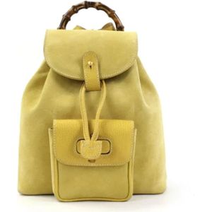 Gucci Vintage, Pre-owned Suede backpacks Geel, Dames, Maat:ONE Size