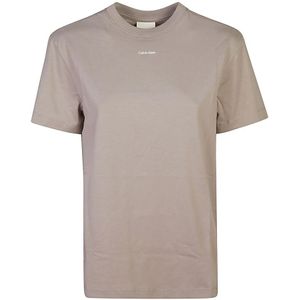 Calvin Klein, Tops, Dames, Grijs, L, Grijze T-shirts en Polos