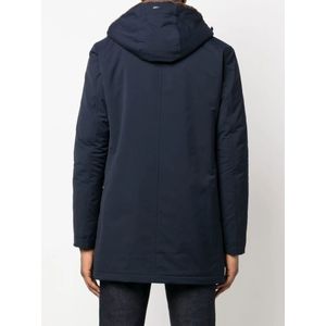 Herno, Jassen, Heren, Blauw, M, Blauwe Parka Jas voor Mannen