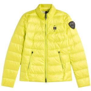 Blauer, Glanzende Nylon Puffer Jas Geel, Dames, Maat:S