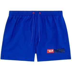Diesel, Badkleding, Heren, Blauw, L, Polyester, Mid-length swim shorts with logo print
