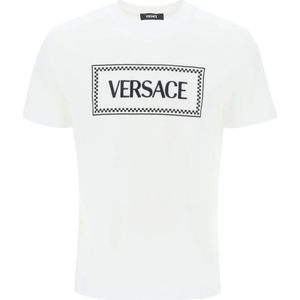Versace, Tops, Heren, Wit, XL, Katoen, T-Shirts