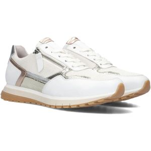 Gabor, Schoenen, Dames, Veelkleurig, 40 1/2 EU, Leer, Witte lage sneakers met chique stijl