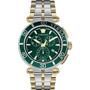 Versace, Greca Chrono Roestvrijstalen Horloge Veelkleurig, Heren, Maat:ONE Size