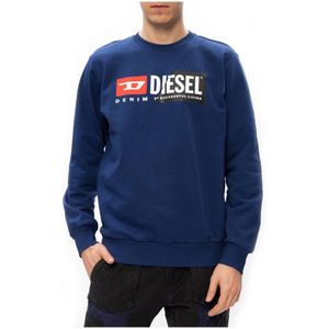 Diesel, Sweatshirts & Hoodies, Heren, Blauw, S, Katoen, Blauwe Sweatshirt met Lange Mouwen