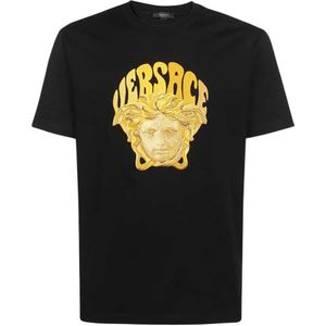 Versace, T-Shirts Zwart, Heren, Maat:M