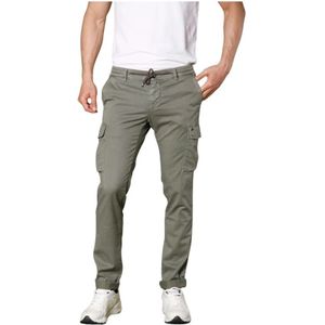 Mason's, Broeken, Heren, Groen, S, Katoen, Slim Fit Cargo Broek in Tencel/Katoen