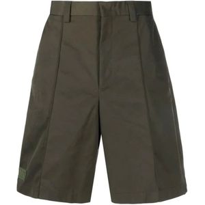 Valentino, Korte broeken, Heren, Groen, L, Polyester, Groene Polyester Shorts met Elastische Taille