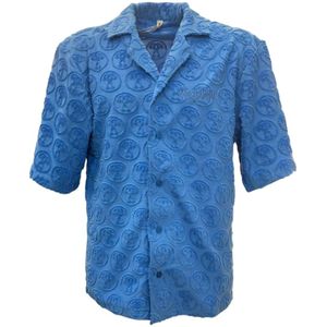 Moschino, Overhemden, Heren, Blauw, S, Stijlvolle Shirt voor Mannen en Vrouwen