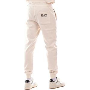 Emporio Armani Ea7, Broeken, Heren, Beige, M, Katoen, Beige Katoenen Jogger met Logo Lettering