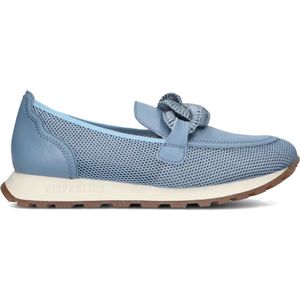 Hispanitas, Schoenen, Dames, Blauw, 37 EU, Blauwe Mesh Instappers met Leren Details