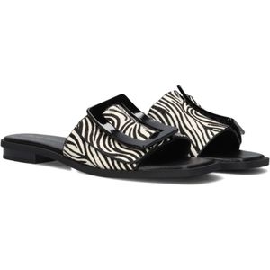 Noa Harmon, Schoenen, Dames, Zwart, 40 EU, Leer, Zebra Slipper 8972