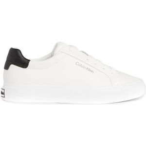 Calvin Klein, Schoenen, Dames, Wit, 38 EU, Witte Vetersneakers
