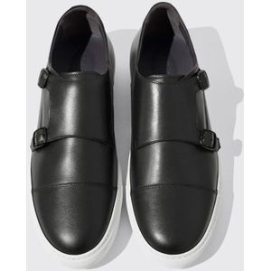 Scarosso, Schoenen, Heren, Zwart, 42 1/2 EU, Leer, Fabio Handgemaakte Monkstrap Sneakers