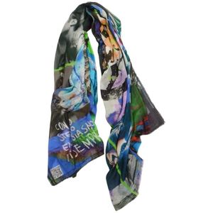 Faliero Sarti, Silky Scarves Blauw, Dames, Maat:ONE Size