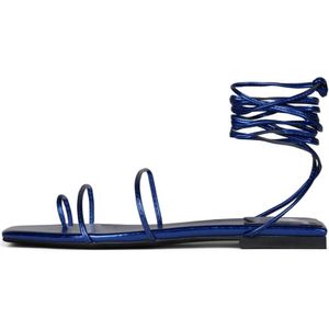 Jeffrey Campbell, Blu Primma Platte Sandalen Blauw, Dames, Maat:40 EU