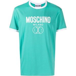 Moschino, Designer T-shirts en Polos Groen, Heren, Maat:L
