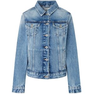 Pepe Jeans, Jassen, Dames, Blauw, L, Denim, Denim Jack Pepe Future Lijn