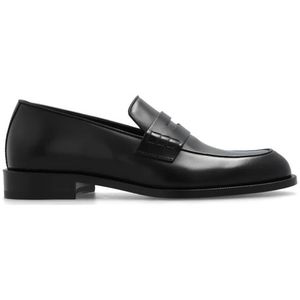 Giorgio Armani, Schoenen, Heren, Zwart, 40 EU, Leer, Leren loafers