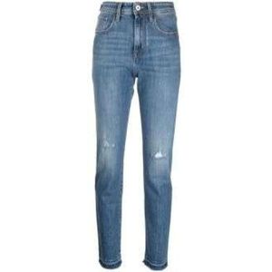 Jacob Cohën, Jeans, Dames, Blauw, W28, Denim, Straight-leg jeans met distressed effect