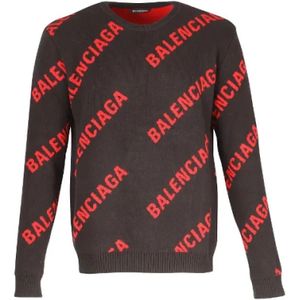 Balenciaga Vintage, Zwarte Katoenen Balenciaga Trui Zwart, Dames, Maat:M