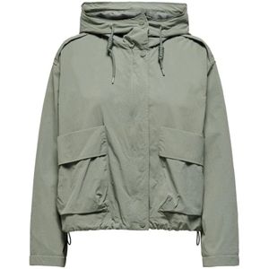 Only, Korte Parka Jas in Hedge Green Groen, Dames, Maat:S