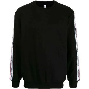 Moschino, Sweatshirts & Hoodies, Heren, Zwart, L, Katoen, Zwarte Katoenen Sweatshirt met Lange Mouwen
