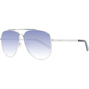 Guess, Accessoires, unisex, Grijs, ONE Size, Gouden Aviator Zonnebril Blauwe Lens