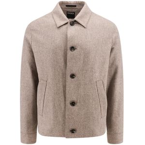 Ermenegildo Zegna, Wollen blazer met interne zakken Beige, Heren, Maat:M