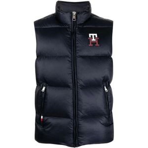 Tommy Hilfiger, Jassen, Heren, Blauw, L, Polyester, Down Jassen