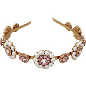 Dolce & Gabbana, Accessoires, Dames, Geel, ONE Size, Authentieke Kristallen Diadeem Tiara