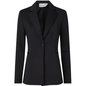 Calvin Klein, Moderne elegantie met zwarte jassen Zwart, Dames, Maat:S