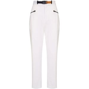 Takaturna, Broeken, Dames, Wit, S, Ster Witte Slim-Fit Broek