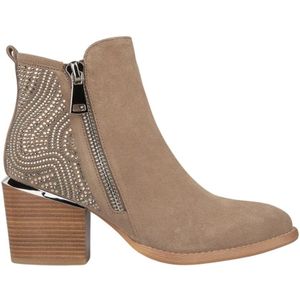 Alma EN Pena, Schoenen, Dames, Beige, 41 EU, Studded Zip Enkellaars