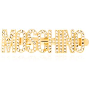 Moschino, Haarklem met logo Geel, Dames, Maat:ONE Size