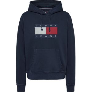 Tommy Jeans, Sweatshirts & Hoodies, Dames, Blauw, XS, Katoen, Navy Blauwe Hoodie Sweatshirt Stijlvol