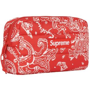 Supreme, Tassen, Dames, Rood, ONE Size, Nylon, Rode Paisley Puffer Pouch Limited Edition