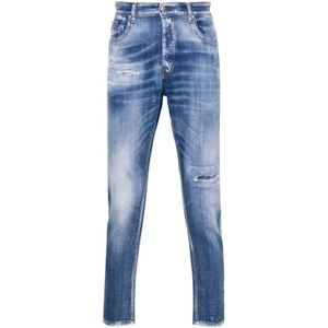 John Richmond, Jeans, Heren, Blauw, W34, Katoen, Slim-fit Jeans
