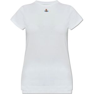 Vivienne Westwood, Tops, Dames, Wit, S, Katoen, Peru T-shirt met logo