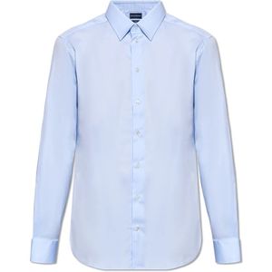 Emporio Armani, Katoenen shirt Blauw, Heren, Maat:2XL