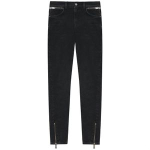 Anine Bing, Jeans, Dames, Grijs, W30, Katoen, Charcoal Skinny Jeans met Ritsdetails