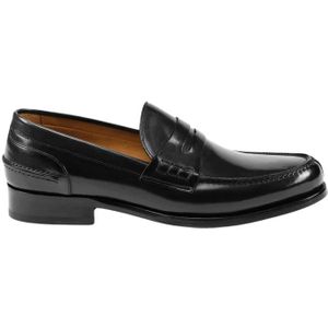 Testoni, Schoenen, Heren, Zwart, 45 EU, Leer, Handgeverfde Leren Loafer met Ortholite Voetbed