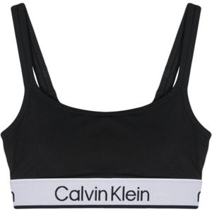 Calvin Klein, Ondergoed, Dames, Zwart, L, Polyester, Sportieve Zwarte Vierkante Top